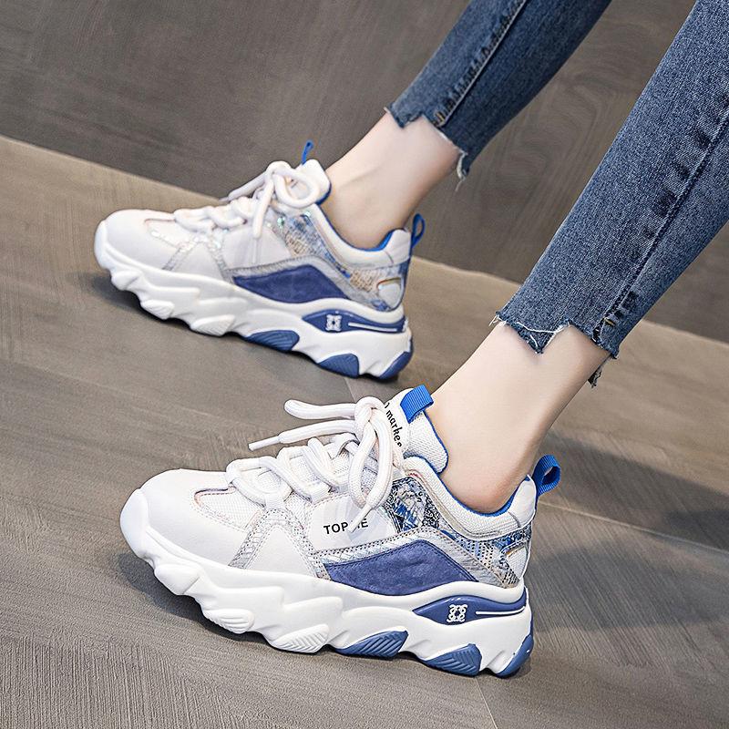 Fashion Women's Height-increasing Shoes Spring and Summer Versatile Platform Sneakers Casual Outdoor Running Breathable Shoes