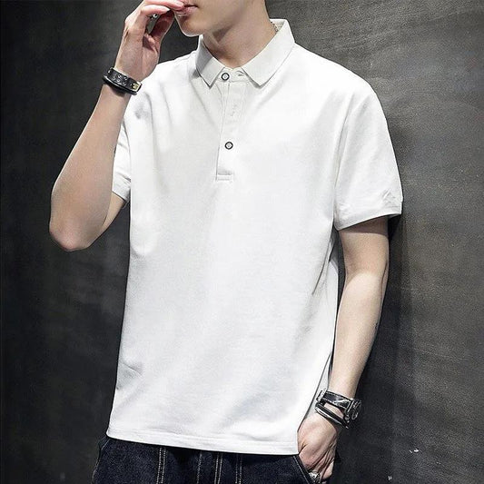 Young Men's Short-sleeved Solid Color Shirt Male Large Size Short T Youth Half-sleeved T-shirt Student Shirt Male