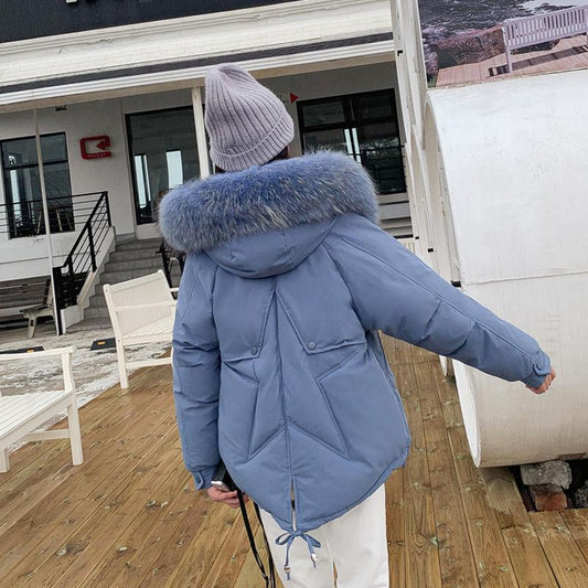 Winter Women Jacket Coat Big Fur Hooded Warm Winter Parka Jackets Down Cotton Jacket Women parkas