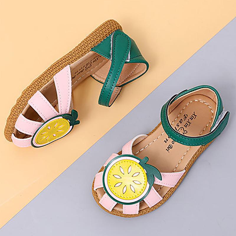 Girls Baotou Sandals Tendon Flat Casual Fashion Korean Wild Little Princess Watermelon Shoes