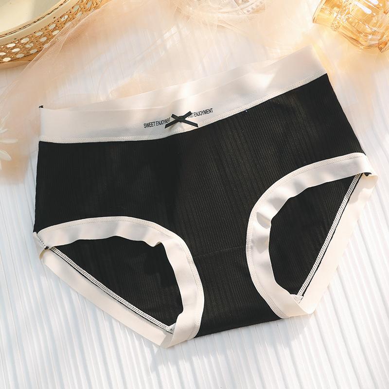 5Pcs/Set Women's Spring Summer Thin Lace Seamless Underpants Ladies Solid Color Sweet Little Fresh Mid-waist Bow Briefs