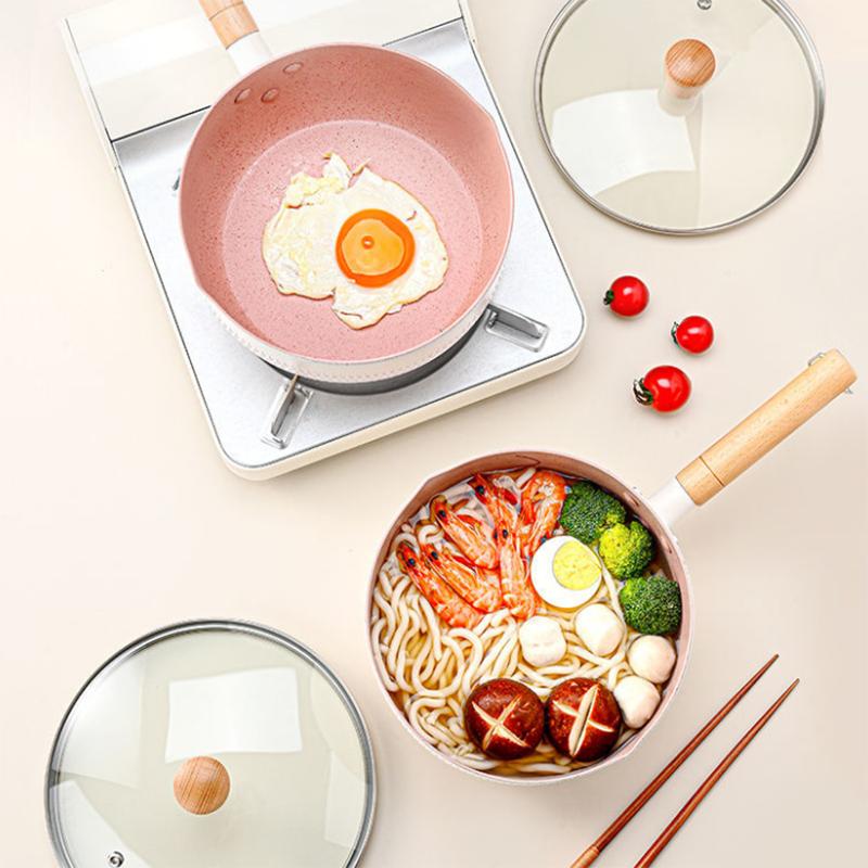 Japanese-style Snow Pan, Small Milk Pot, Non-stick Pot, Noodles, Instant Noodle Pot, Small Boiling Pot, Small Soup Pot, Household Gas Stove