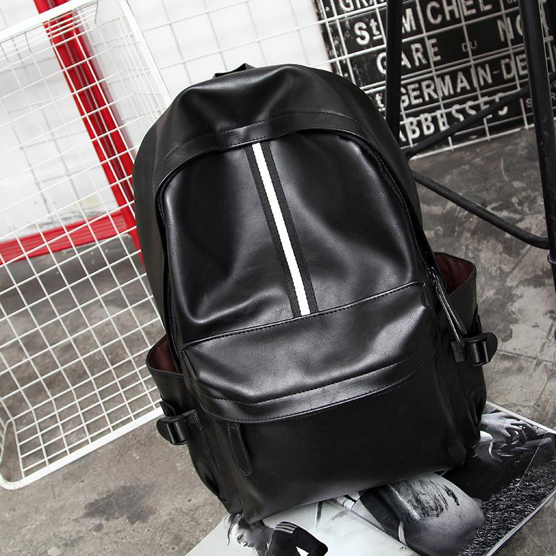 USB Backpack Men Black Striped Waterproof Outdoor Sports Travel Luggage Business Computer Bag