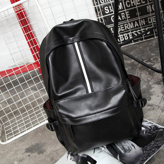 USB Backpack Men Black Striped Waterproof Outdoor Sports Travel Luggage Business Computer Bag