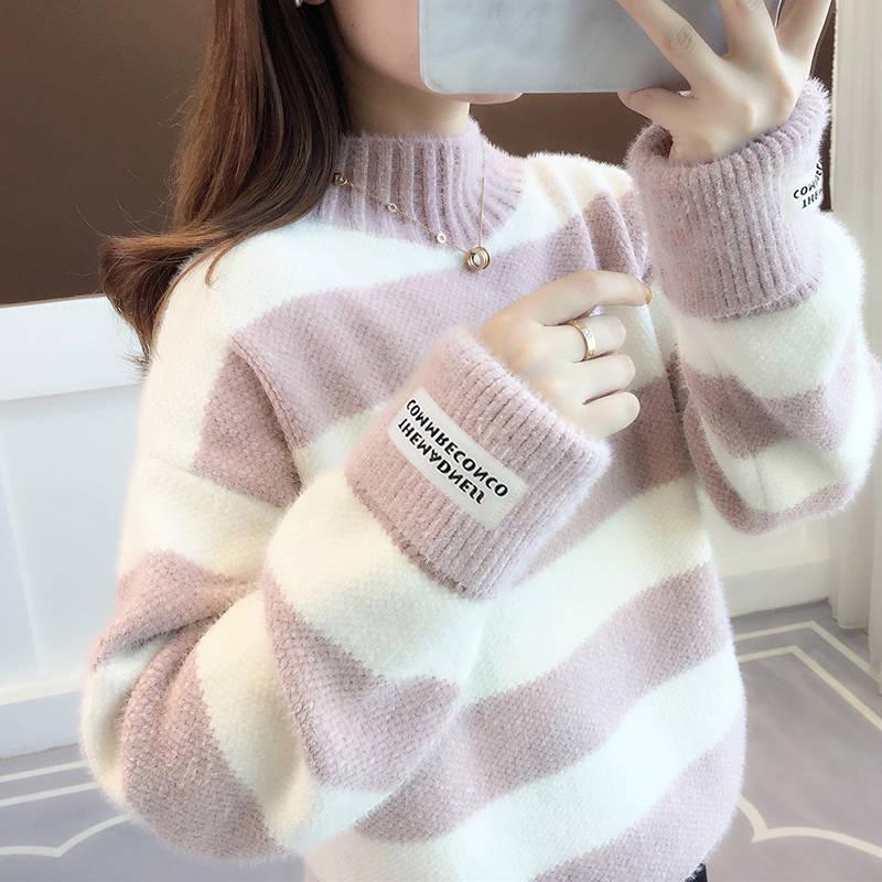 Long sleeve high collar sweater Knitting Sweater Women's Autumn and winter Bottoming shirt Wild