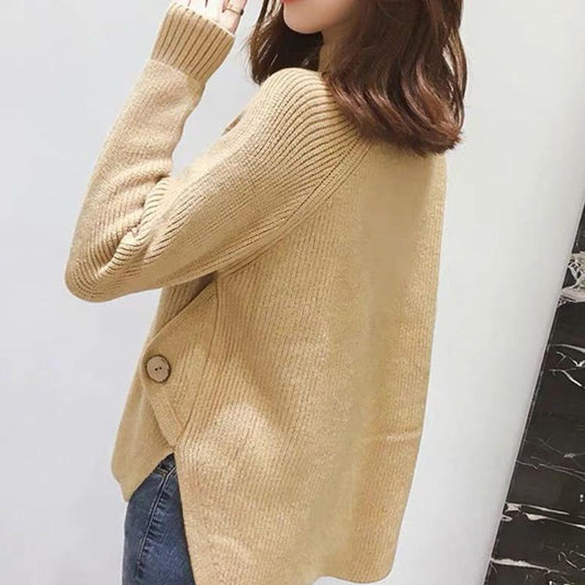 Autumn and Winter Lazy Wind Loose Bottoming Shirt Wearing Turtleneck Sweater Women's Pullover Thick Sweater