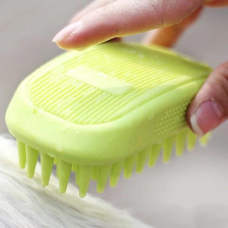 Dog Bathing Brush Large Pet Brush Cat Long Hair Silicone Massage Brush Shower Gel Brush Float Hair Cleaner Removal Pet Grooming Comb Pet Supplies