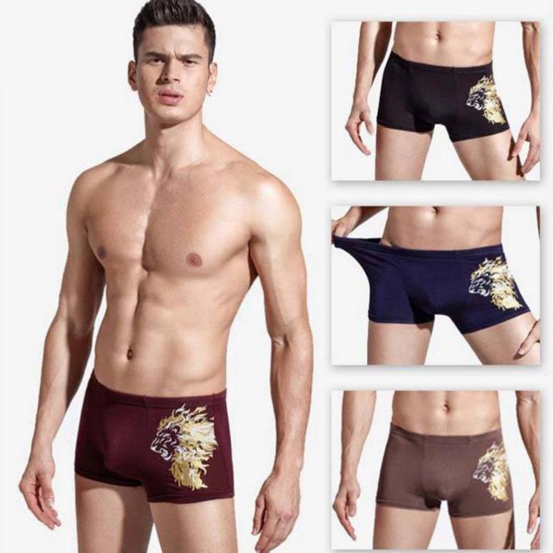 4 Pcs Men Underpants Underwear U Convex Underpants Soft and Comfortable Shorts Boxer Shorts