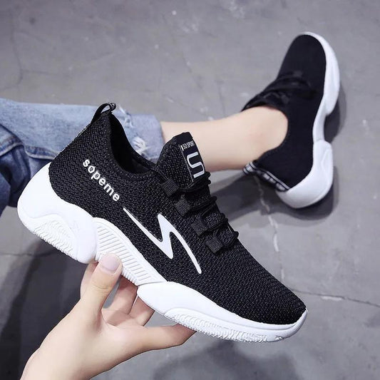 Sports Shoes Women's Trend Casual Sports Shoes Korean Version All-match Running Net Shoes Spring and Summer Student Breathable Flat Single Shoes