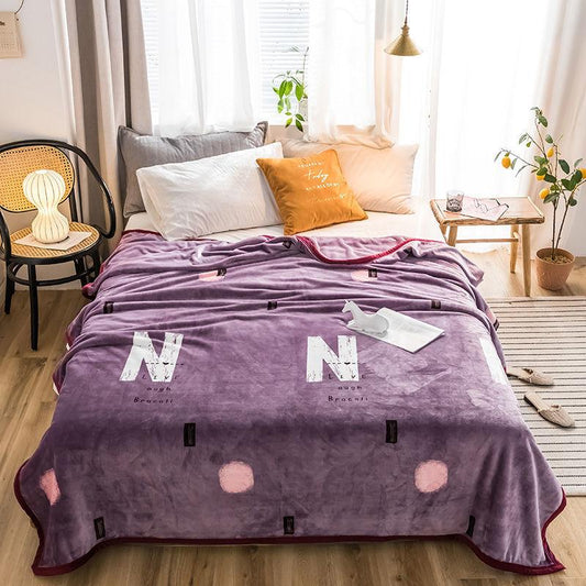 Blanket Fleece Coral Fleece Blanket Winter Flannel Blanket Bed Sheet Plush Blanket Double-sided Plus Fleece Summer Nap Blanket Soft and Breathable