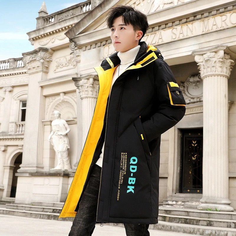 Mid-length Thick Warm Men's Padded Jacket Winter Trend Fashion Handsome Down Padded Jacket