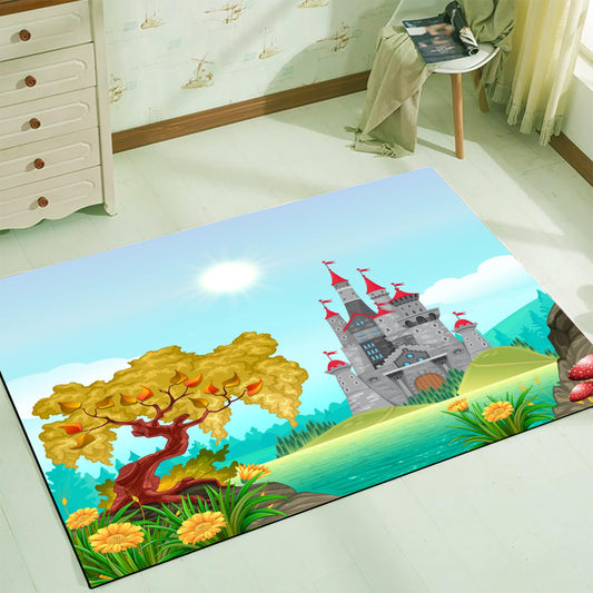 Cartoon England Castle Printed Carpet for Living room bedroom bedside Baby Crawl Mat Kids Rugs