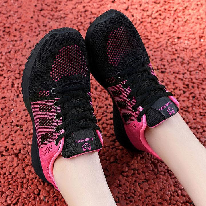 Women Casual Shoes Breathable Walking Mesh Flat Shoes Woman Contrast Color Sneakers Women Tennis Sports Shoes