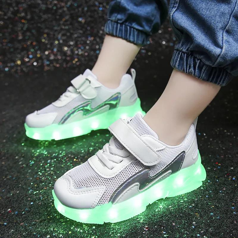 3-8 Boys Shoes  LED Glowing Sneakers Spring Autumn Children Fashion Kids Runnning Sports Shoes