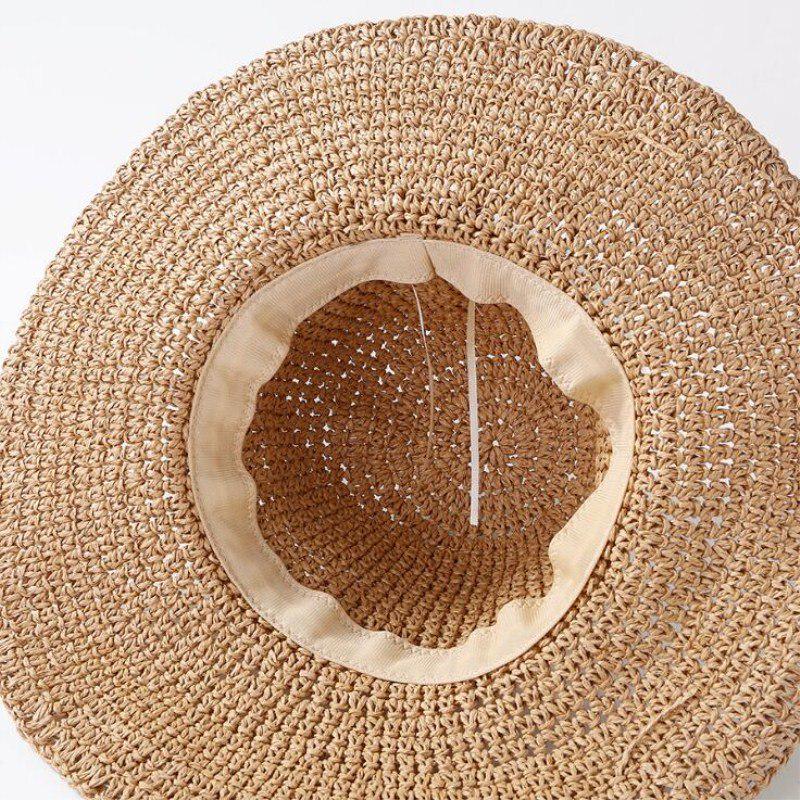 Wide Brim Floppy Raffia Fold Sun Hat Summer Hats for Women Out Door Sun Protection Straw Hat Women