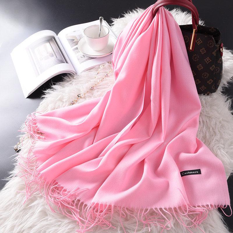 Women Scarf Women Autumn Winter Shawl Scarf Cashmere Scarves Solid Lady Wraps