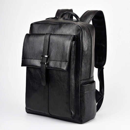 Vintage PU Leather Laptop Backpacks Men Travel Large Waterproof Daypacks Retro Bagpack School Bags