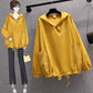 Sweatshirts Women's Spring and Autumn Solid Color Hooded Loose Plus Size Jacket