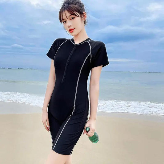 Swimsuit Women's One-piece Swimsuit Cover Belly Slimming Ladies Swimwear Sports Swimsuit Beach Swimming Swimsuit Boxer Shorts