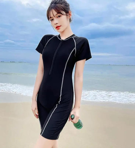 Swimsuit Women's One-piece Swimsuit Cover Belly Slimming Ladies Swimwear Sports Swimsuit Beach Swimming Swimsuit Boxer Shorts