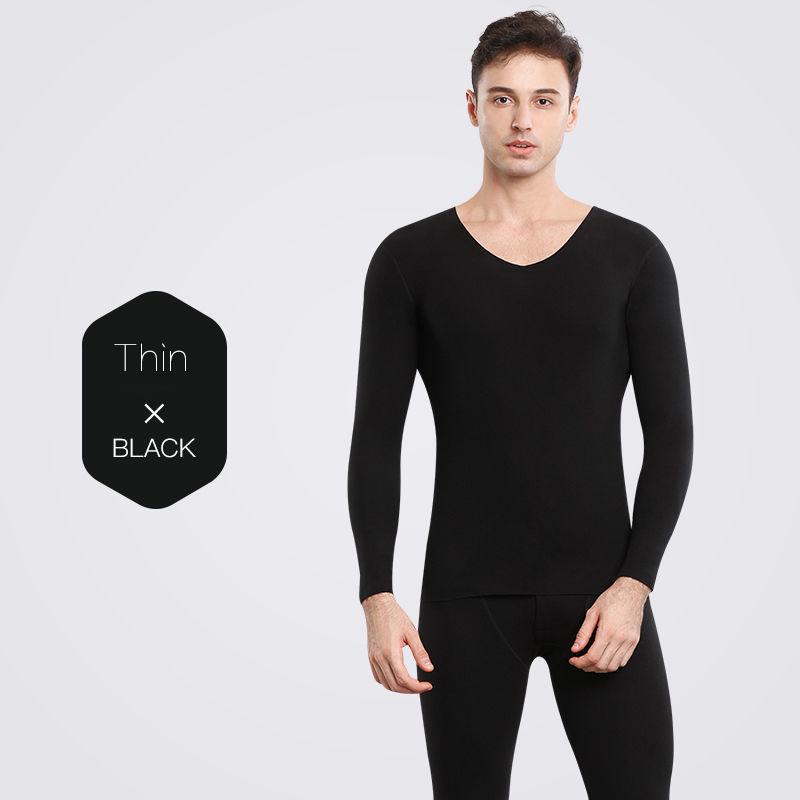 Men Winter Thermal Underwear O-neck Male Autumn Clothes Tight Suit Thicken Windproof Comfortable Soft Lining Long Sleeve Tracksuit Versatile Pajamas