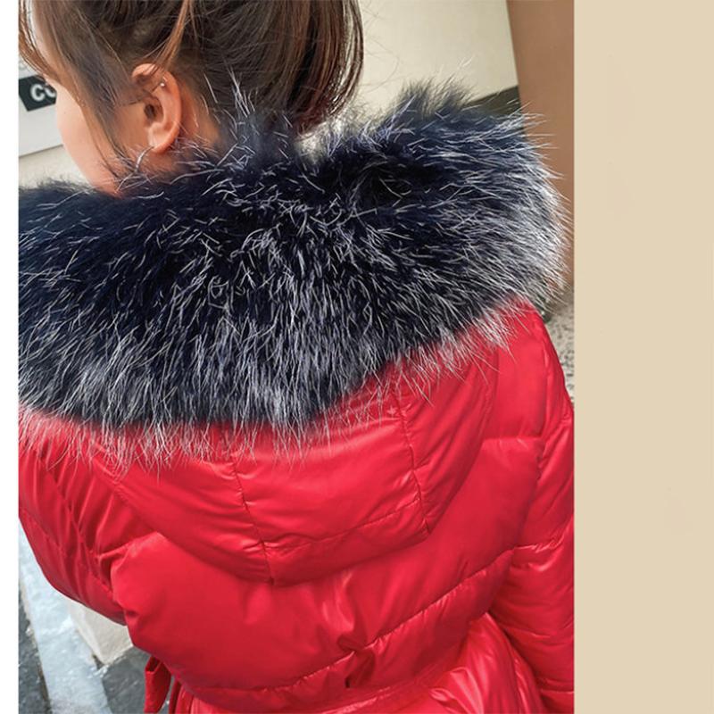 Women's Winter Korean Style Loose Quilted Coat Warm Stand-up Collar Down Jacket Women's Bright Face Long Down Jacket