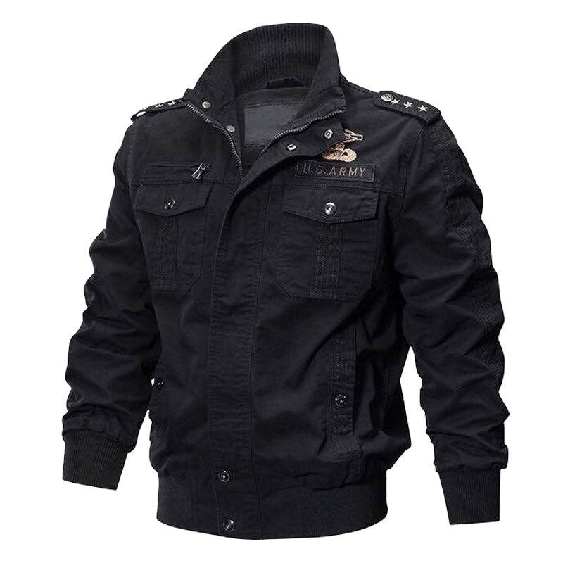 Cotton casual jacket men's large size loose bomber jacket men's jacket military