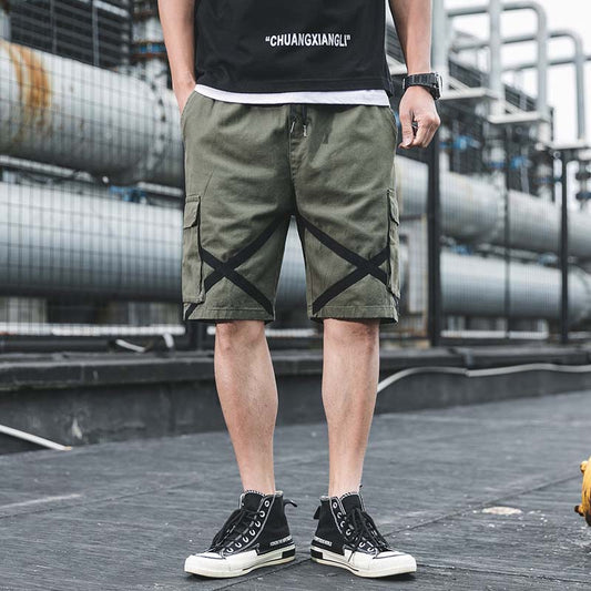 Summer Trend New Men's Large Size Loose Wild Outdoor Webbing Harlan Casual Shorts