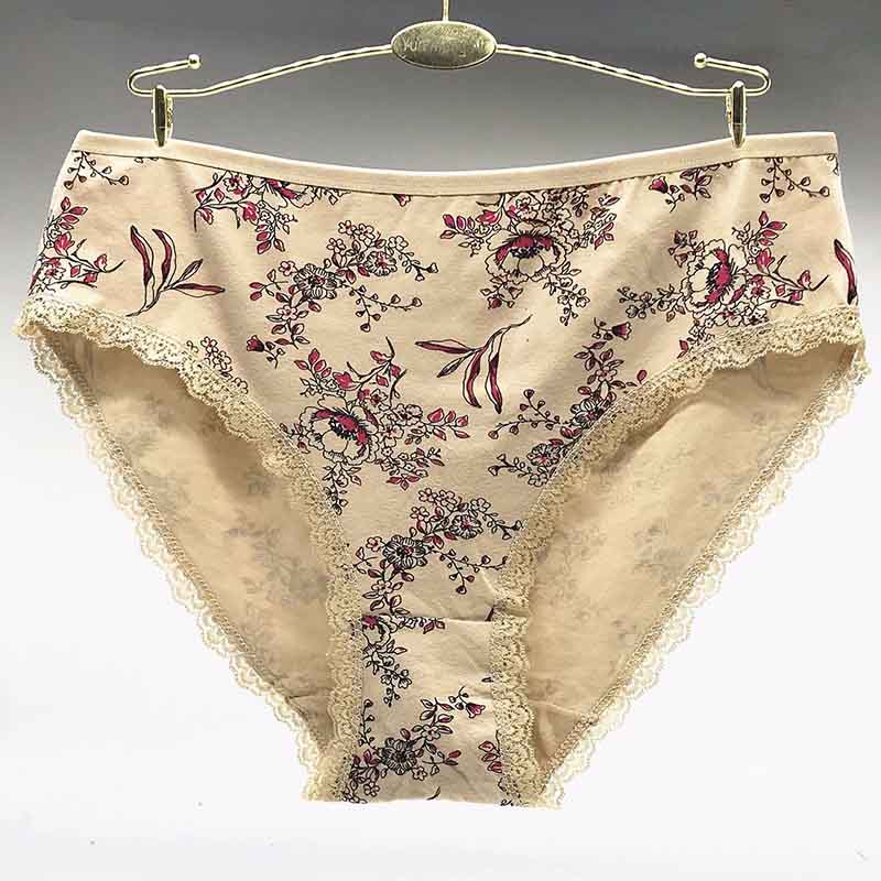 6 Pieces/lot of Large Size Women's Printed Floral Underwear Cotton Underwear Panties