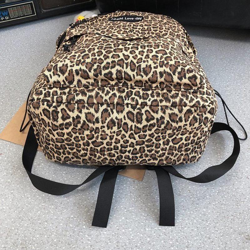 Leopard Zebra Print Unisex High-capacity Multi-layer Canvas Backpack Travel Shopping Student Schoolbag Casual Simple