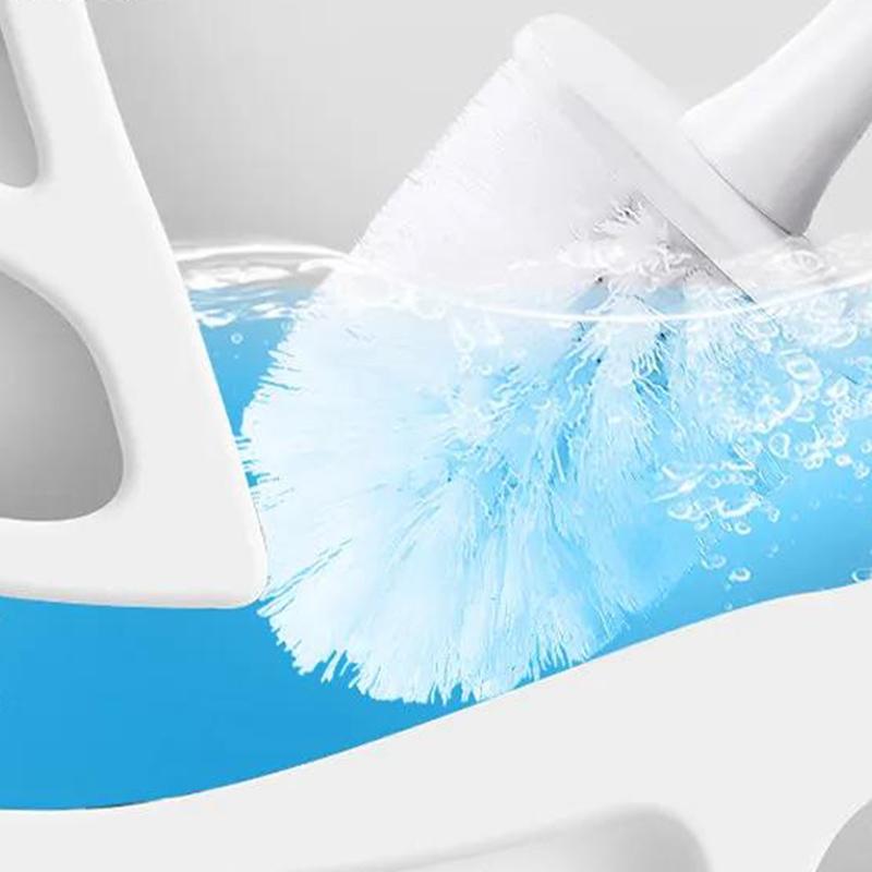 Silicone Toilet Brush Wc Cleaner Toilet Brush with Holder Flat Head Flexible Soft Bristles Brush Bathroom Accessory Gap Cleaning