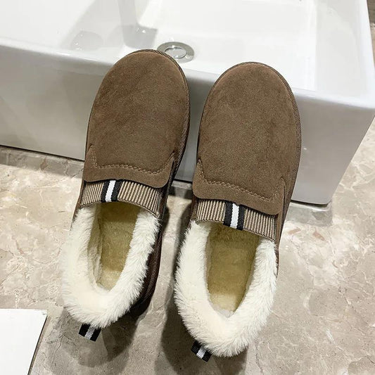 Cotton Shoes Women's Winter Plus Velvet 2021 Flat-bottomed Non-slip Student Bread Shoes Thickened Short Tube Snow Boots Women