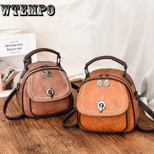 Women Backpack Leather School Bags for Teenager  Female Preppy Style Small Backpack