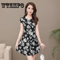 Summer Korean Chiffon Women Dress Elegant Ladies Vintage Short  Dress Boho Floral