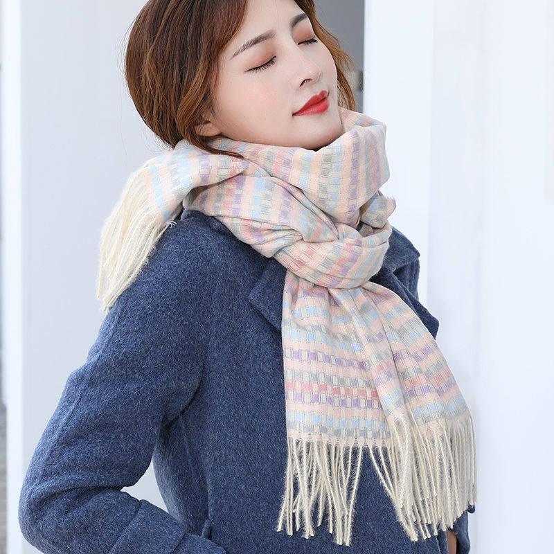 Scarves Plaid Scarf Women Thicken Soft Fashion Shawl Scarves Warm Charm Women Bone Women Beauty