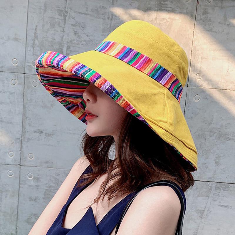 Double-sided Fisherman Hat Female Big Along The Net Red Wild Summer Hat Female Sun Hat Sun Hat Four Seasons Basin Hat