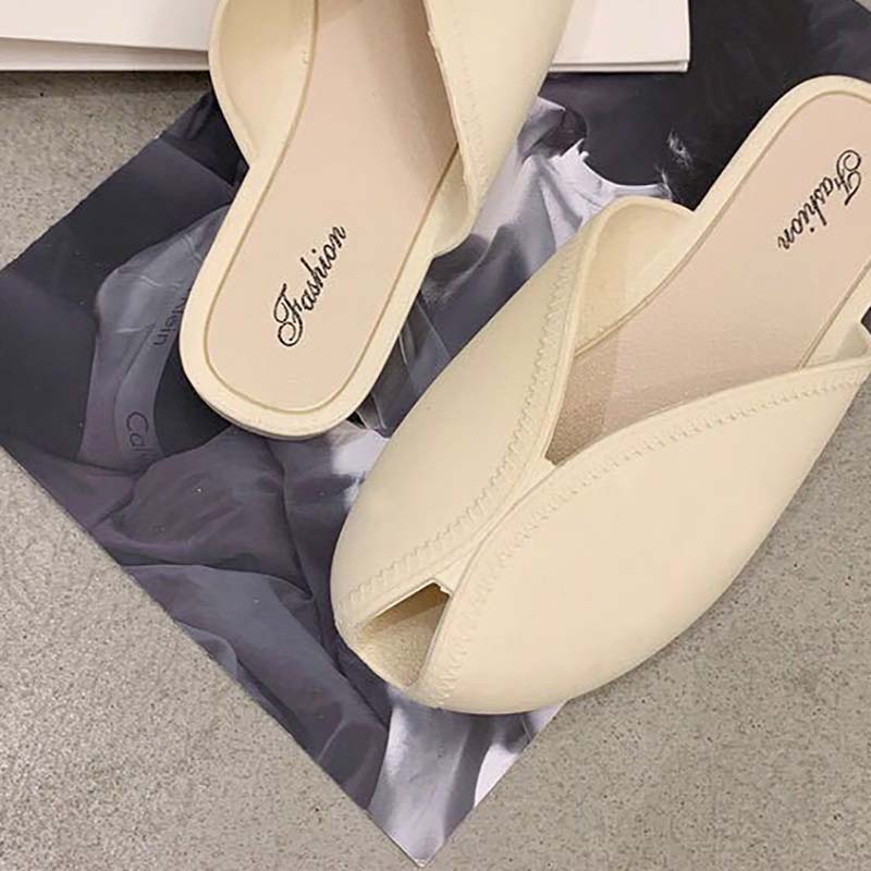 Fish Mouth Sandals and Slippers Women Summer Wear Korean Fashion All-match Student Non-slip Beach Shoes Women The Shoes Are One Size Smaller