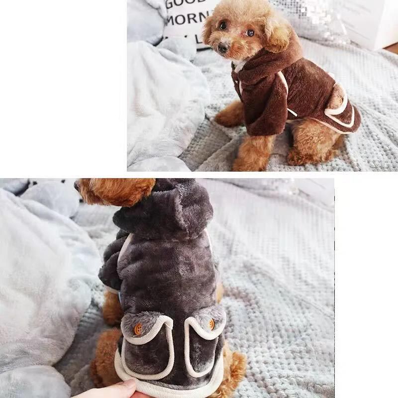 Dog Clothes Autumn and Winter Pet Cotton Coat Thick Warm Pet Pajamas