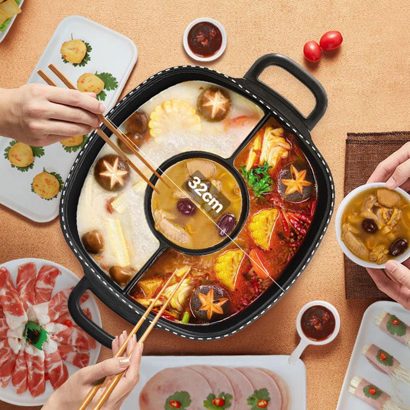 Electric Cooker Household Multifunctional Frying and Roasting Machine One Large Capacity 6L Electric Pot Yuanyang Pot