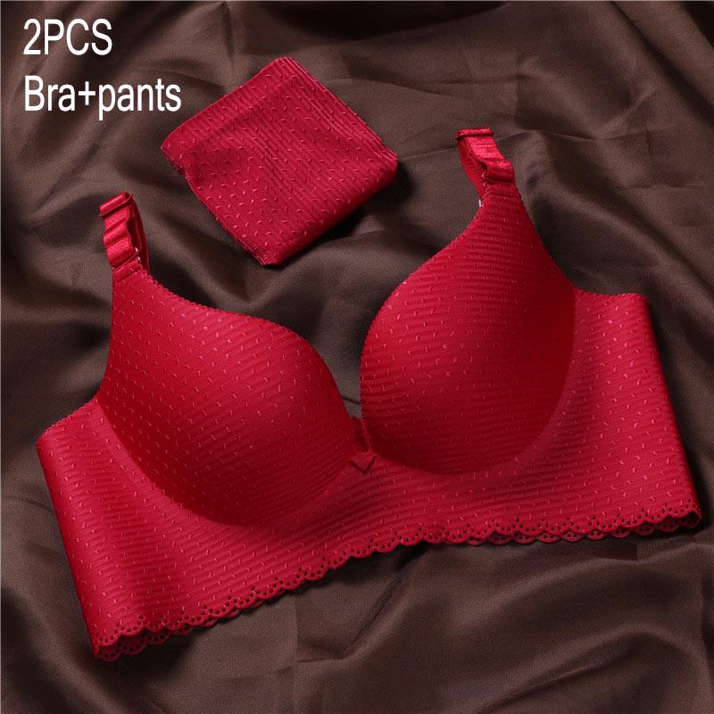 Women Wireless Thin Bra Breathable Sexy Lace Bra Sets Comfortable Underwear Lingerie Set