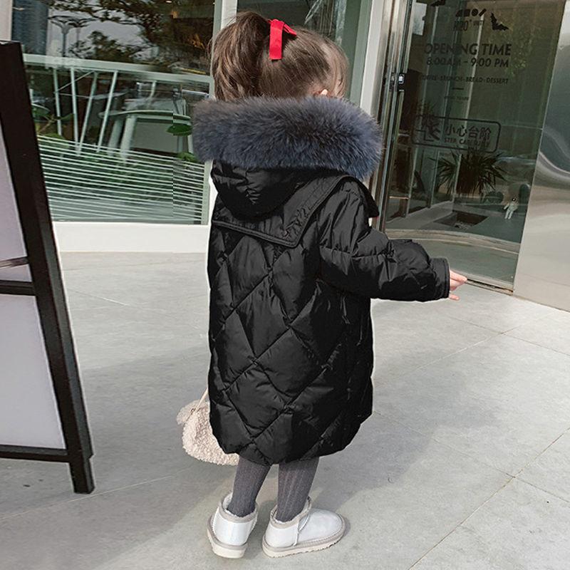 Girls Mid-length Warm Down Padded Jacket Loose Thick Windproof Autumn and Winter Clothes