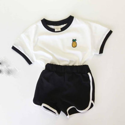 Korean Children's Clothing Baby Children's Suit Summer Cute Fruit Pattern Short Sleeve Shorts Casual Suit