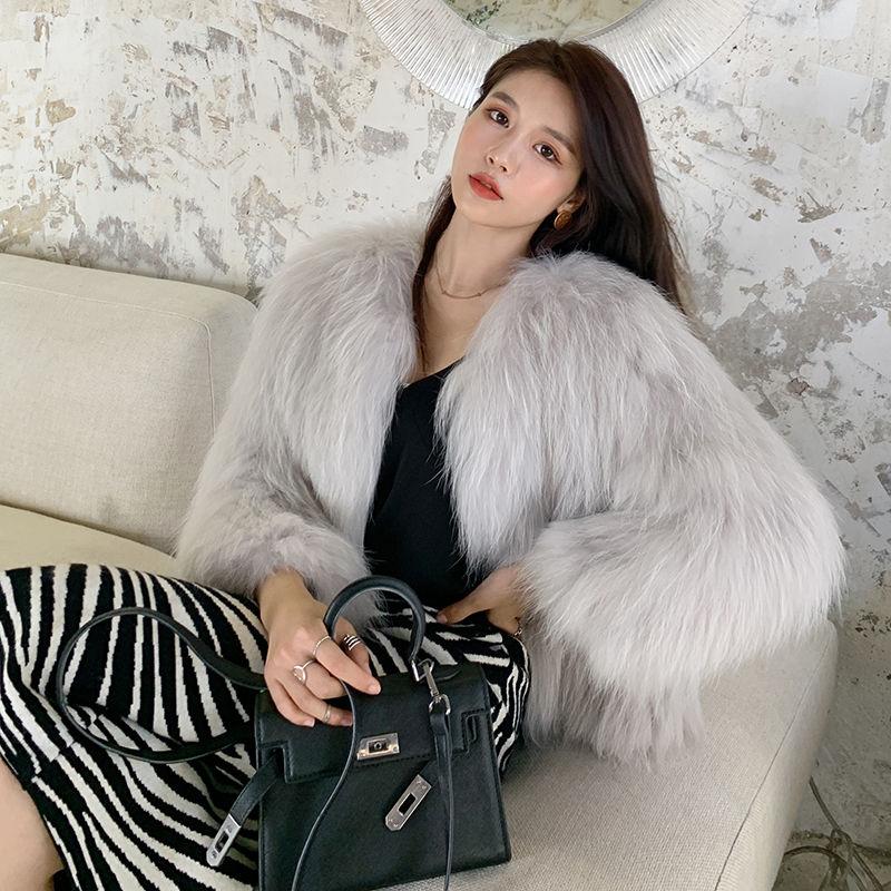 Short Female Fox Fur Coat Korean Version of Haining Mink Fleece and Fur Coat