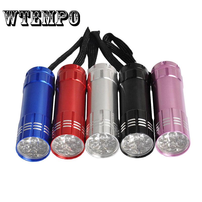 1pc Mini 9 LED Uv Gel Curing Lamp Without Battery Portability Nail Dryer LED Flashlight