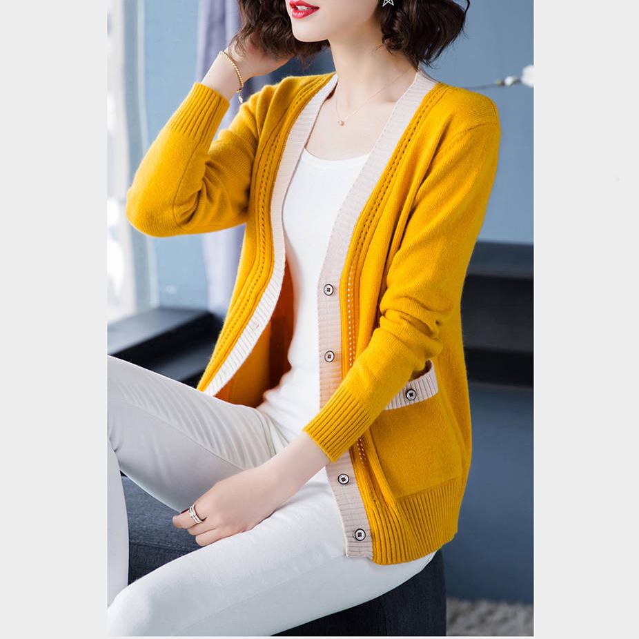 2019 Fashion Women Knitted Cardigans Solid Casual Long Sleeve Elegant Sweaters Coat Female Jacket