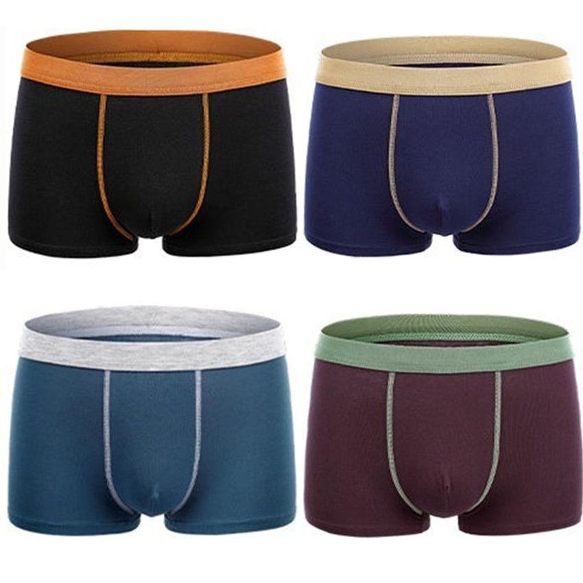 4-pack of Pure Cotton Antibacterial Men's Underwear Boxer Comfortable Breathable Boxer High-end Plus Size Briefs Men's Shorts