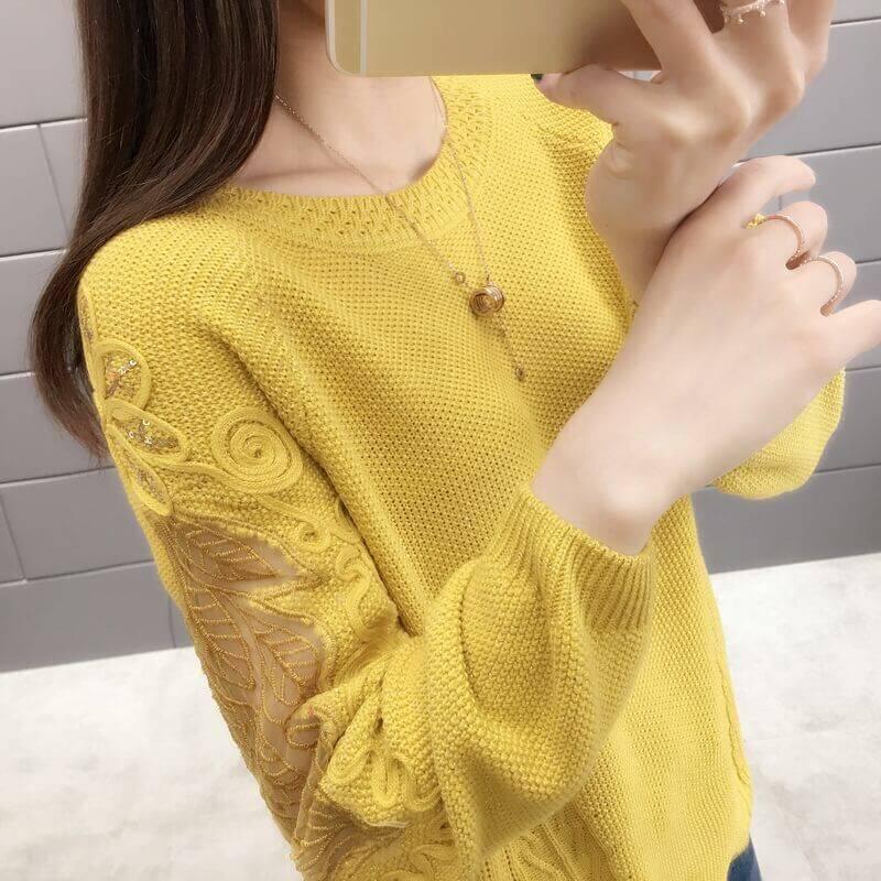 Autumn Winter Fashion O-Neck Pullover Sweater Female Casual Sweater Warm Long Sleeve Knitted Sweater