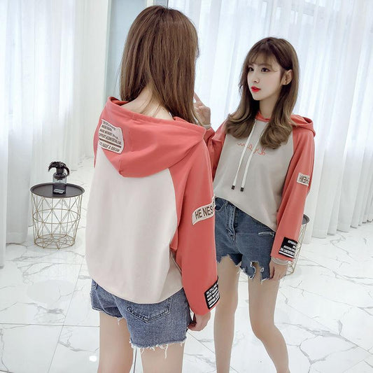 Long sleeve warm hooded Top Autumn winter sweater cotton women Sweatshirt wild large size