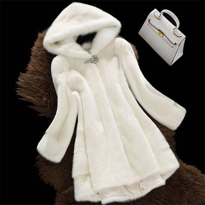 Fur Coat Woman Fashion Teddy Coat Winter Thicken Warm Jackets Lady Faux Fur Outwear Long Hooded Coat