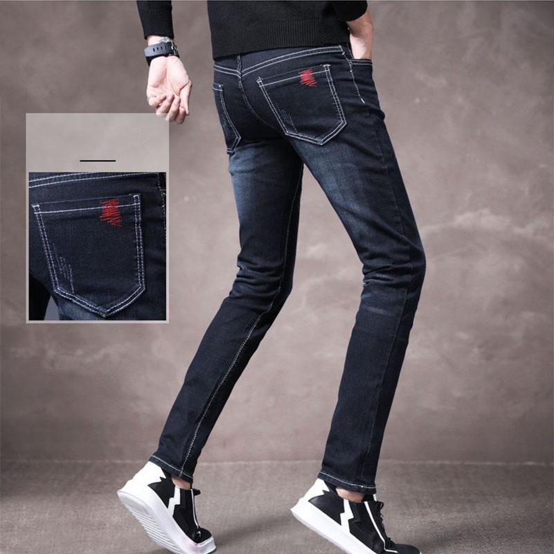 Summer Scratch Men's Jeans Casual Slim Fit Youth Distressed Black Jeans